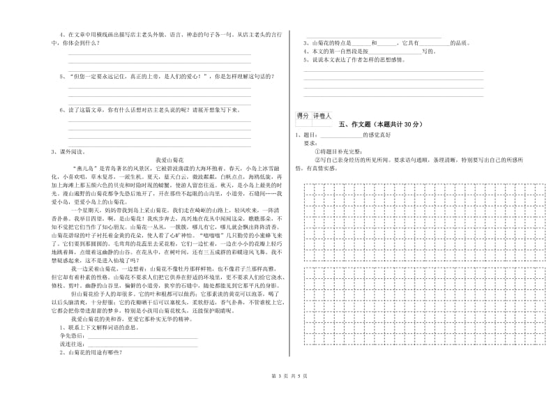 铜仁市重点小学小升初语文考前检测试题 含答案.doc_第3页