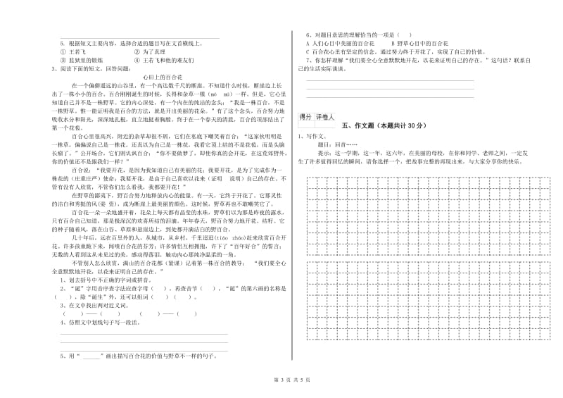 许昌市重点小学小升初语文过关检测试卷 附解析.doc_第3页