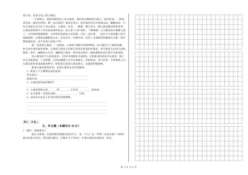 镇江市重点小学小升初语文提升训练试卷 含答案.doc_第3页