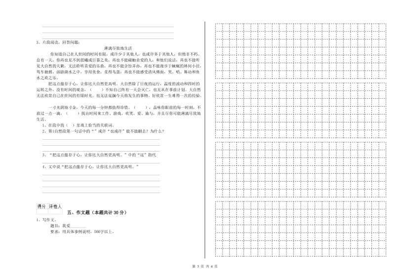 连云港市重点小学小升初语文考前练习试卷 附解析.doc_第3页