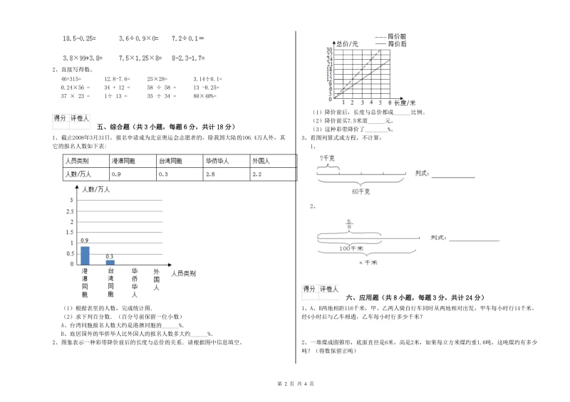 贵州省2020年小升初数学能力检测试卷D卷 附答案.doc_第2页