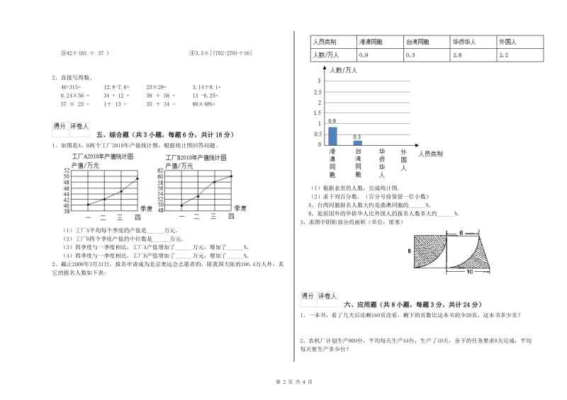 贵州省2020年小升初数学能力测试试题A卷 含答案.doc_第2页