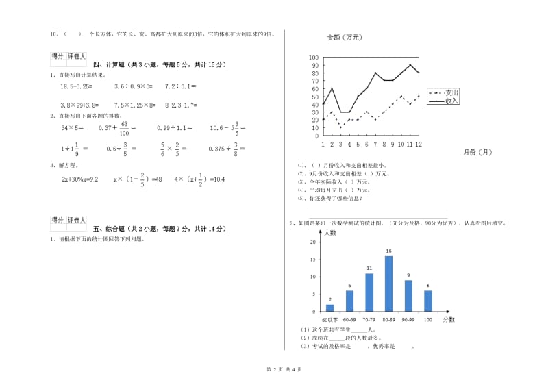 衡水市实验小学六年级数学【上册】能力检测试题 附答案.doc_第2页