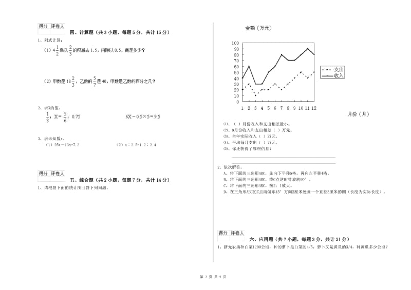 铜川市实验小学六年级数学下学期期末考试试题 附答案.doc_第2页