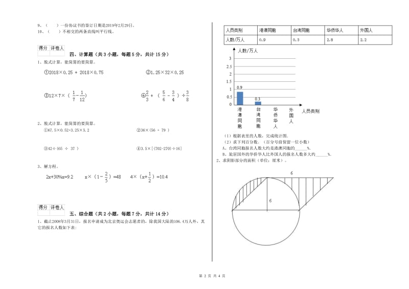 邵阳市实验小学六年级数学下学期综合检测试题 附答案.doc_第2页