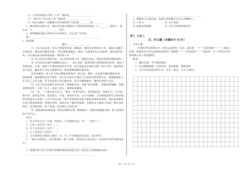 衡阳市重点小学小升初语文过关检测试题 含答案.doc_第3页