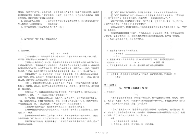 衡水市重点小学小升初语文综合检测试卷 含答案.doc_第3页