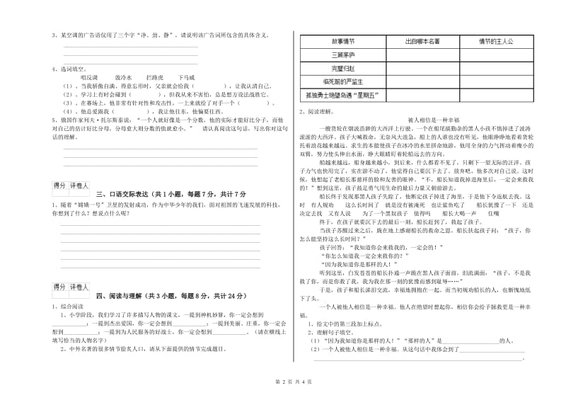 葫芦岛市重点小学小升初语文过关检测试卷 含答案.doc_第2页