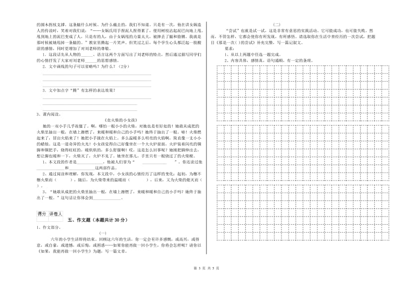 邵阳市重点小学小升初语文过关检测试题 含答案.doc_第3页