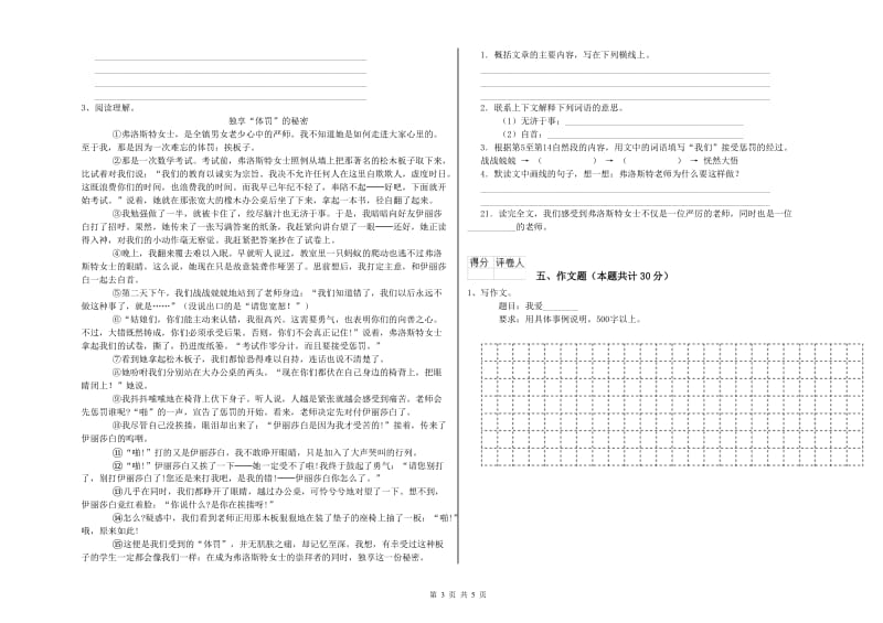 通辽市重点小学小升初语文能力提升试卷 附答案.doc_第3页