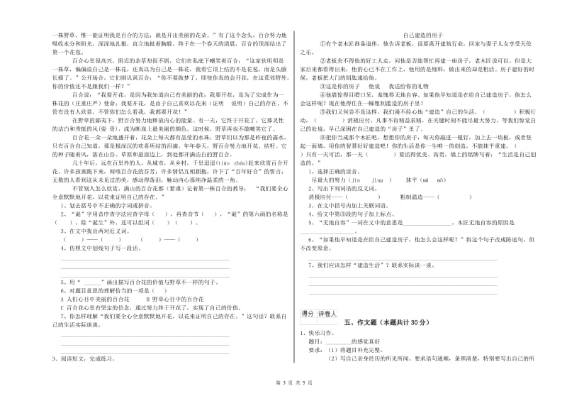 赣州市重点小学小升初语文能力检测试卷 附解析.doc_第3页