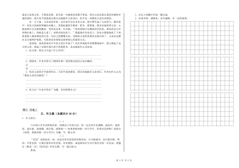 萍乡市重点小学小升初语文提升训练试题 含答案.doc_第3页