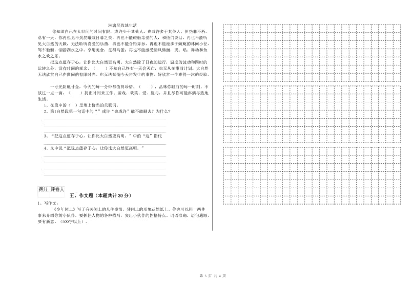 蚌埠市重点小学小升初语文综合练习试题 附答案.doc_第3页