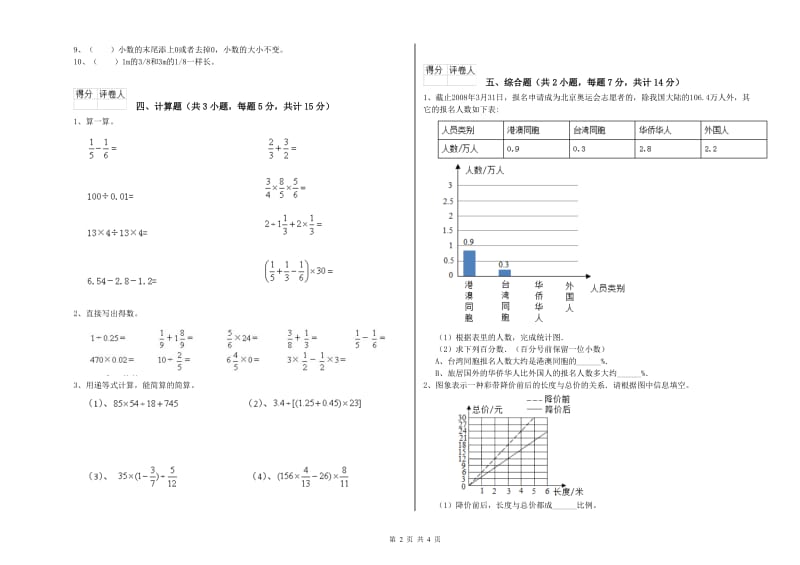 蚌埠市实验小学六年级数学下学期综合检测试题 附答案.doc_第2页