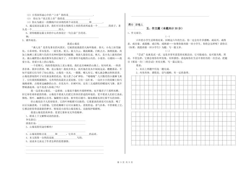 镇江市重点小学小升初语文考前检测试题 附答案.doc_第3页