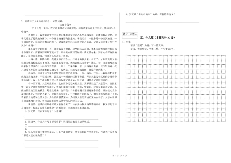 邢台市重点小学小升初语文考前检测试题 附答案.doc_第3页