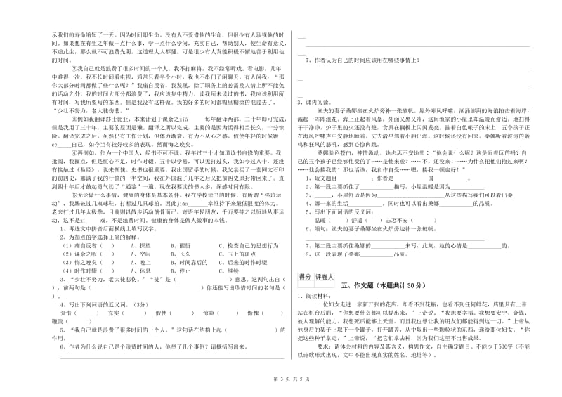 蚌埠市重点小学小升初语文综合练习试题 含答案.doc_第3页