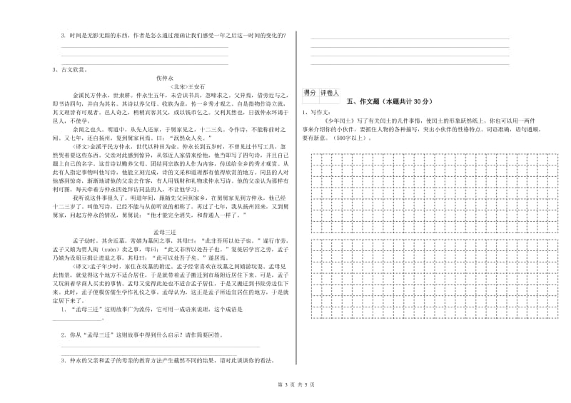 衡阳市重点小学小升初语文模拟考试试题 附答案.doc_第3页