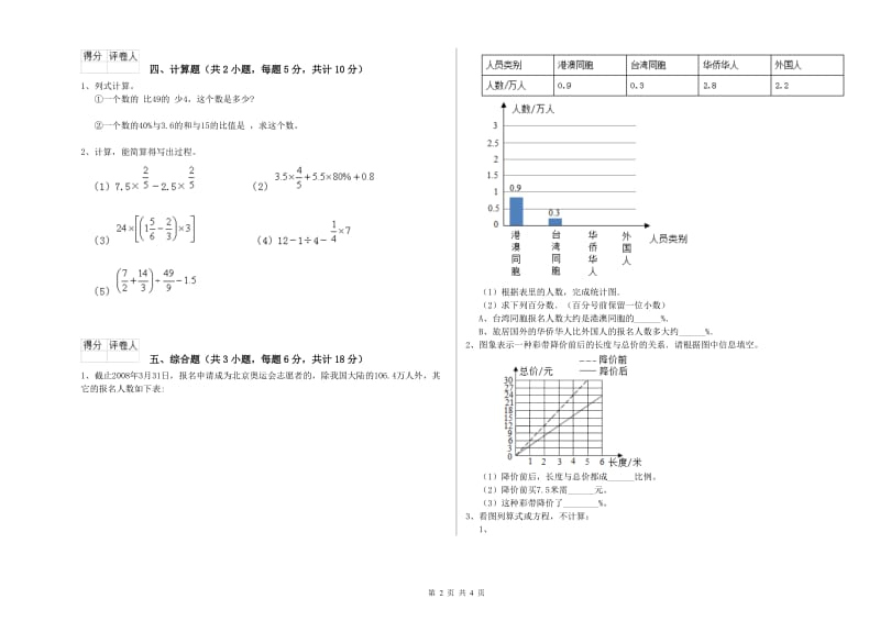 贵州省2019年小升初数学考前检测试卷A卷 含答案.doc_第2页