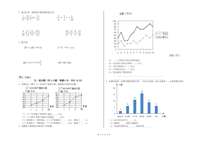 贵州省2019年小升初数学自我检测试卷A卷 附答案.doc_第2页