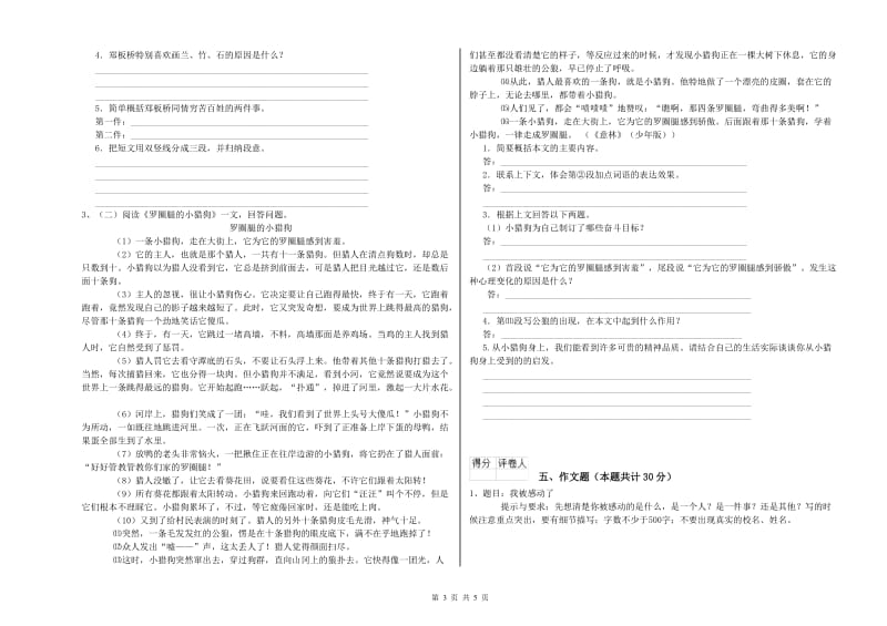 邯郸市重点小学小升初语文过关检测试卷 含答案.doc_第3页