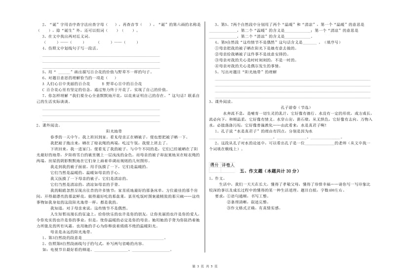 马鞍山市重点小学小升初语文考前练习试题 附解析.doc_第3页