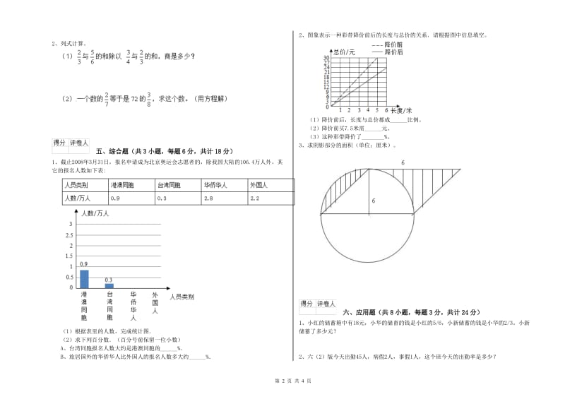 青海省2019年小升初数学综合检测试卷C卷 附解析.doc_第2页