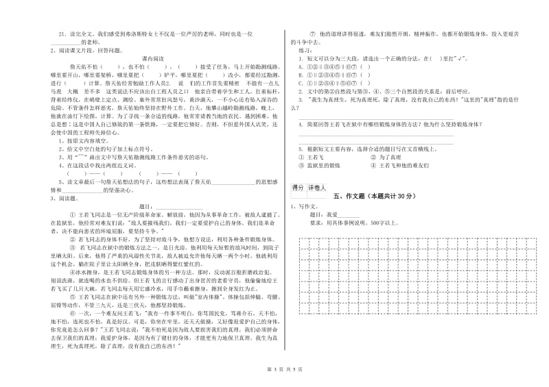 陇南市重点小学小升初语文提升训练试卷 含答案.doc_第3页
