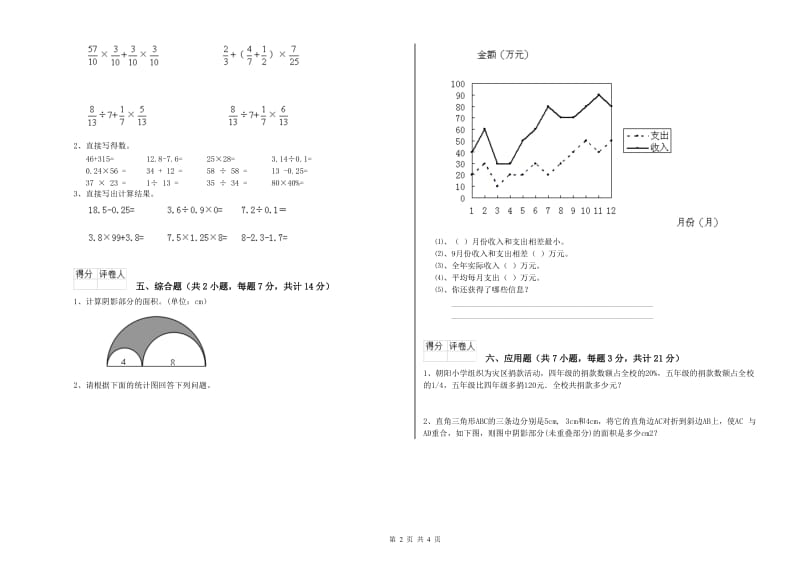 韶关市实验小学六年级数学【下册】过关检测试题 附答案.doc_第2页