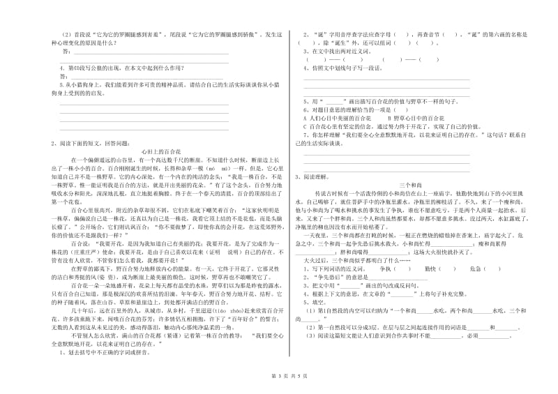 辽宁省重点小学小升初语文每周一练试卷C卷 含答案.doc_第3页