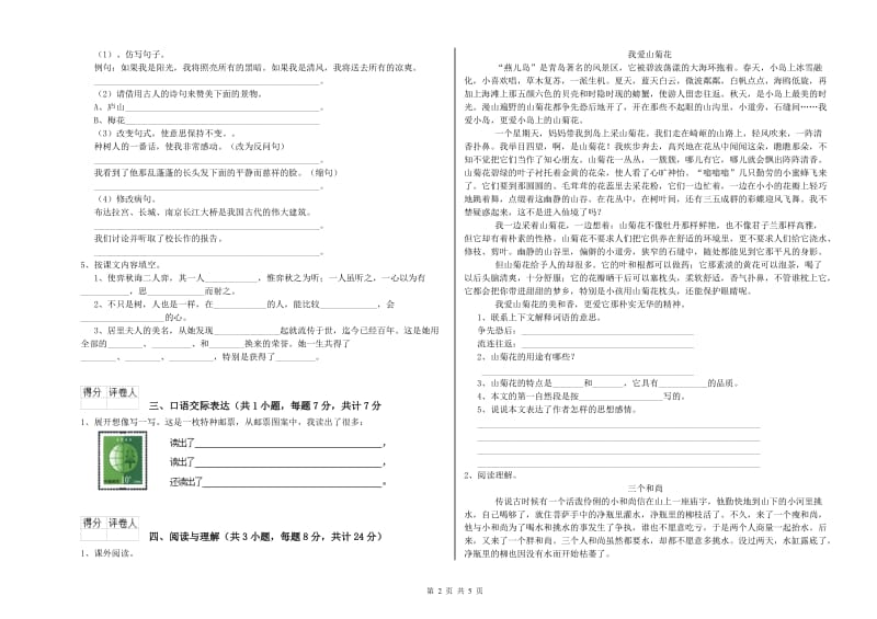 阳江市重点小学小升初语文强化训练试卷 附解析.doc_第2页