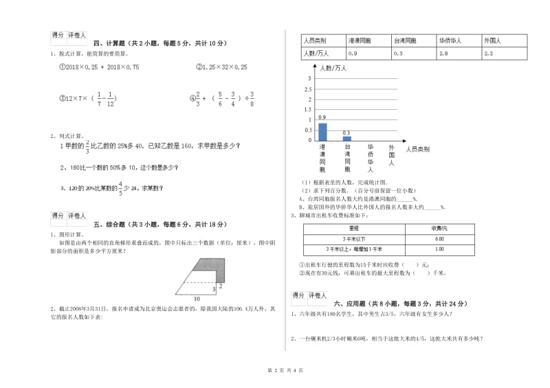 黑龙江省2019年小升初数学能力检测试卷D卷 含答案.doc_第2页