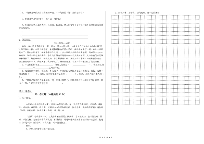 阜新市重点小学小升初语文能力检测试卷 含答案.doc_第3页