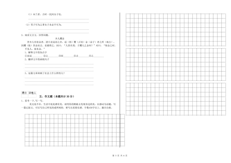 韶关市重点小学小升初语文能力提升试题 附解析.doc_第3页