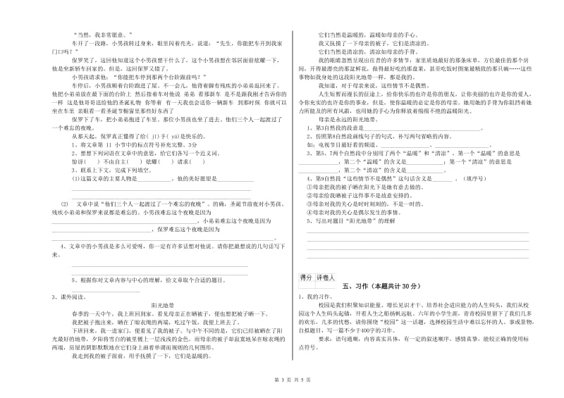 阜新市实验小学六年级语文下学期能力测试试题 含答案.doc_第3页