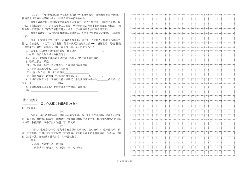 陕西省重点小学小升初语文每日一练试题B卷 附解析.doc_第3页