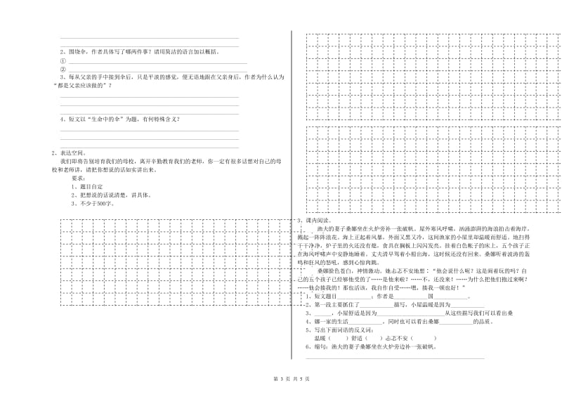 辽源市重点小学小升初语文能力检测试题 附解析.doc_第3页