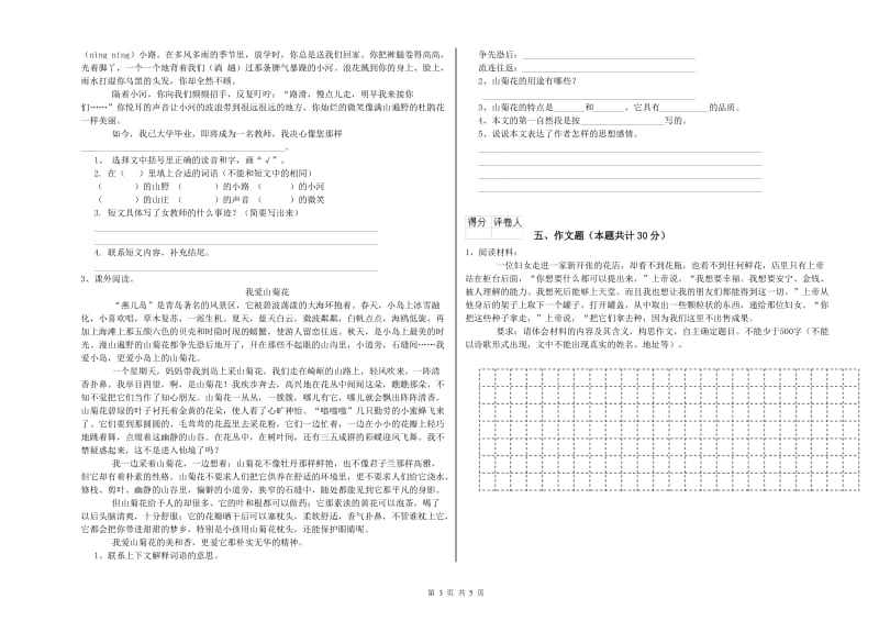 长治市重点小学小升初语文考前练习试卷 附答案.doc_第3页