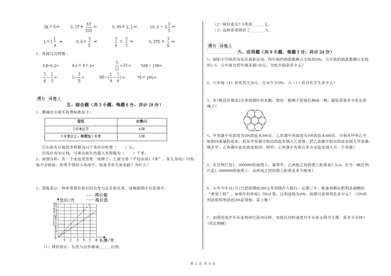 黑龙江省2019年小升初数学能力测试试题A卷 附答案.doc_第2页