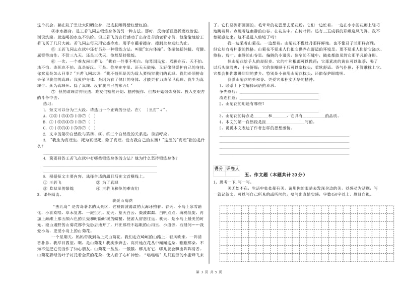 辽宁省小升初语文全真模拟考试试卷A卷 含答案.doc_第3页