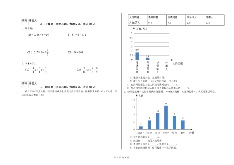 黑龙江省2019年小升初数学综合检测试卷D卷 附答案.doc_第2页