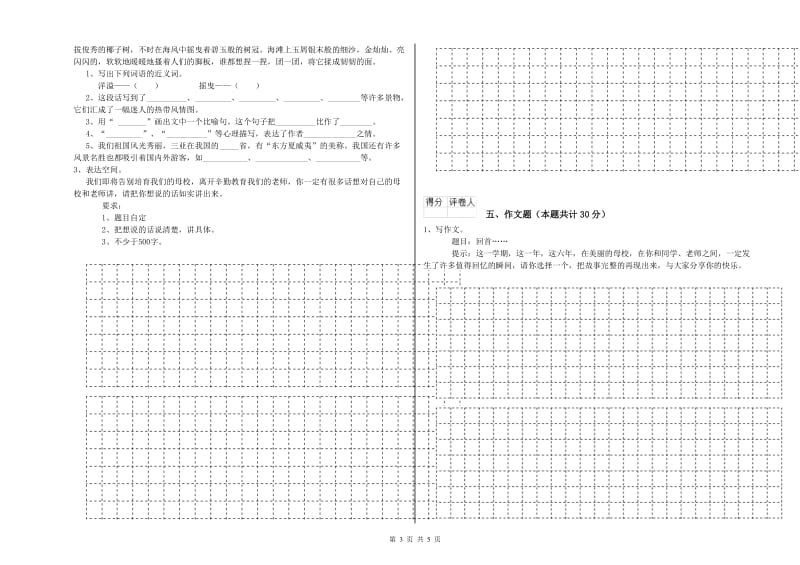 青海省重点小学小升初语文模拟考试试题 附解析.doc_第3页