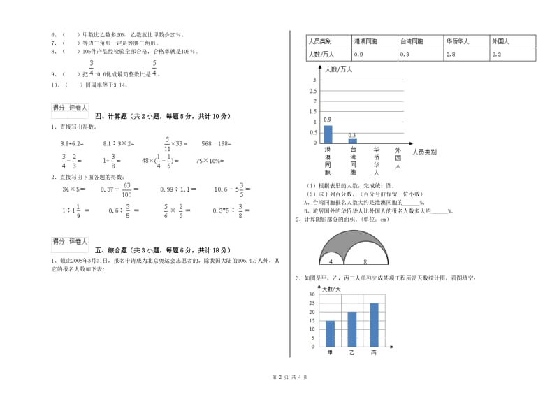 青海省2019年小升初数学每周一练试卷A卷 含答案.doc_第2页