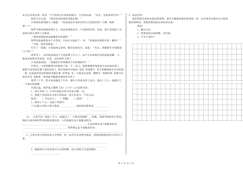 陇南市重点小学小升初语文过关检测试题 含答案.doc_第3页