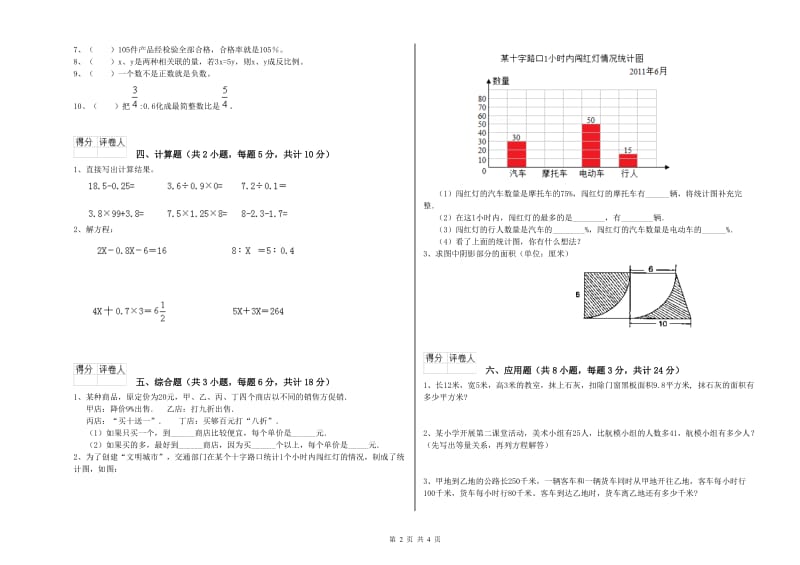 青海省2020年小升初数学考前检测试卷A卷 含答案.doc_第2页