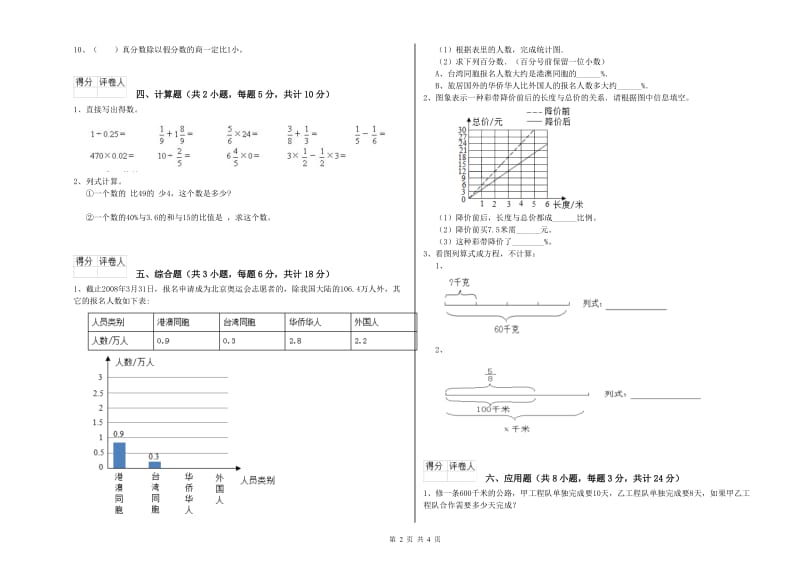 黑龙江省2020年小升初数学能力测试试题B卷 附答案.doc_第2页