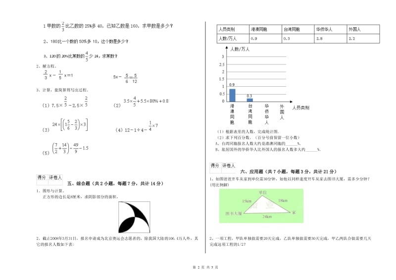 黄南藏族自治州实验小学六年级数学【下册】强化训练试题 附答案.doc_第2页