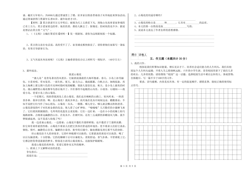 辽宁省小升初语文提升训练试题 附答案.doc_第3页