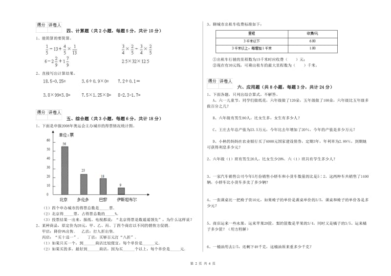 青海省2019年小升初数学过关检测试题C卷 含答案.doc_第2页