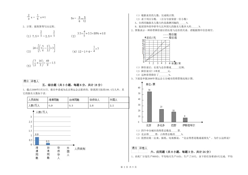 青海省2019年小升初数学提升训练试卷C卷 含答案.doc_第2页